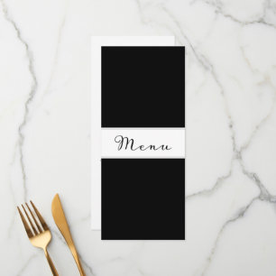 Modern simple classic menu dinner card black DIY