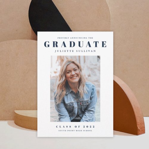 Modern Simple Clean Photo Graduation Invitation