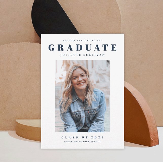 Modern Simple Clean Photo Graduation Invitation (Creator Uploaded)