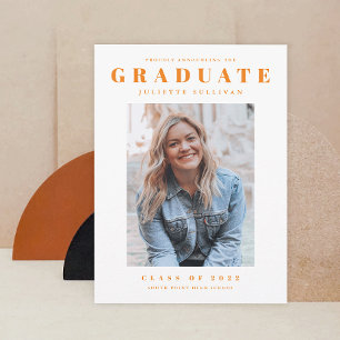 Modern Simple Clean Photo Graduation Invitation