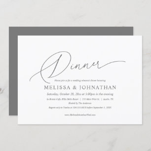 Modern Simple Clean, Wedding Rehearsal and Dinner Invitation