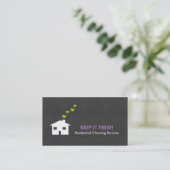 Modern Simple Cleaning Service Business Cards (Standing Front)