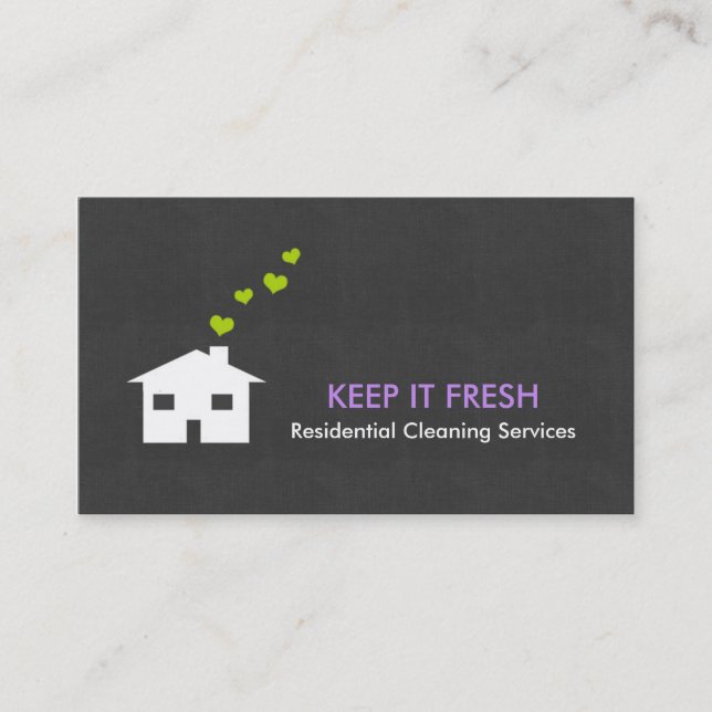 Modern Simple Cleaning Service Business Cards (Front)