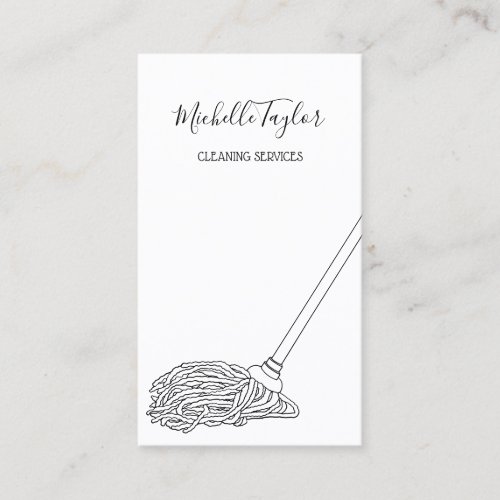 Modern Simple Cleaning Services Mop Maid Business Card