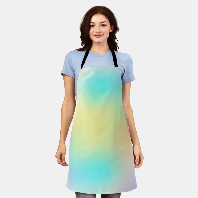 Modern simple clear colorful gradient apron (Worn)
