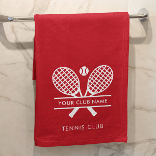 Modern Simple Club Name Tennis Team Red Hand Towel
