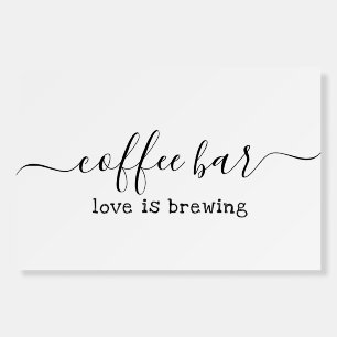 Modern Simple Coffee Bar Wedding Reception Sign