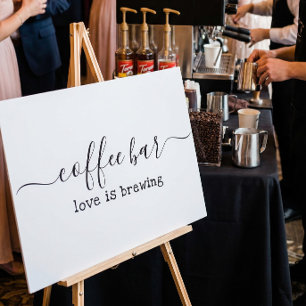 Modern Simple Coffee Bar Wedding Reception Sign