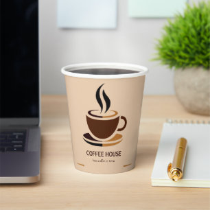 Modern Simple Coffee Shop barista cafe Paper Cups