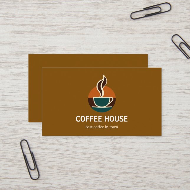 Modern Simple Coffee Shop business Card (Front/Back In Situ)