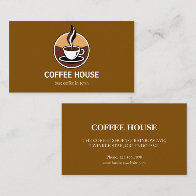 Modern Simple Coffee Shop business Card (Front/Back)