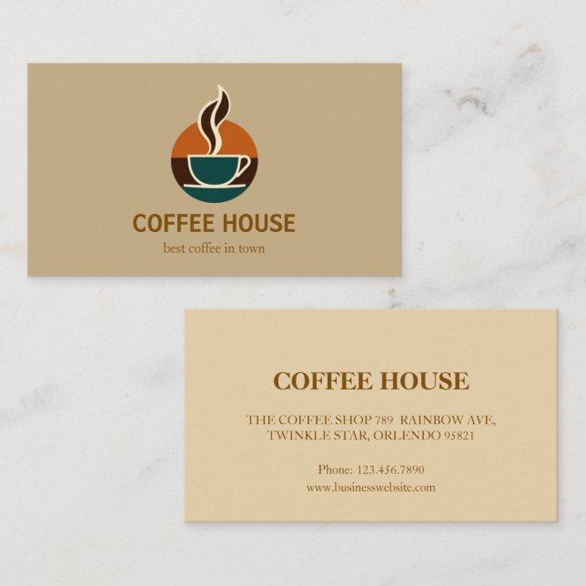 Modern Simple Coffee Shop business Card (Front/Back)