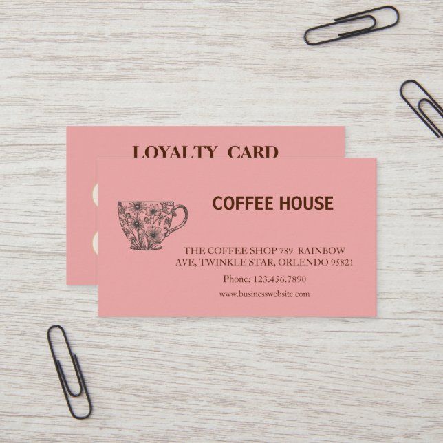 Modern simple coffee Shop Loyalty Card (Front/Back In Situ)