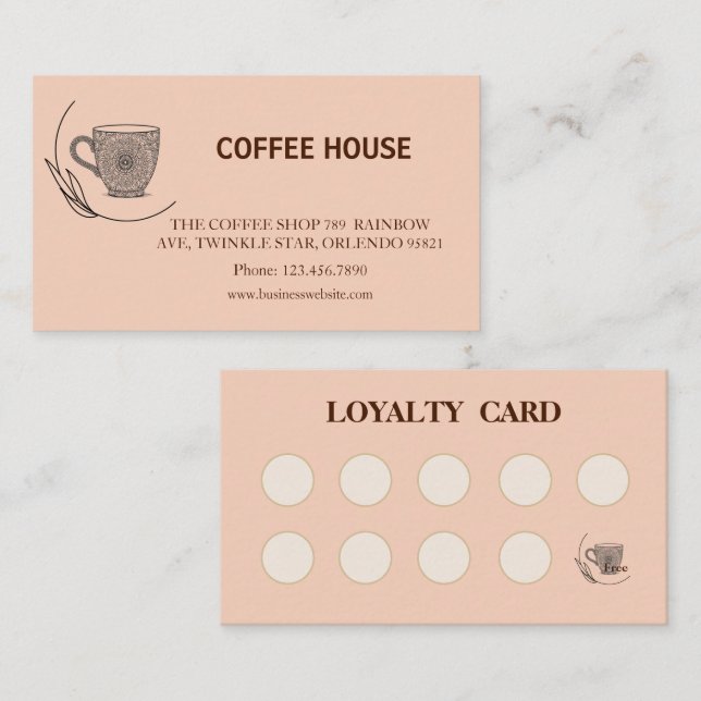 Modern simple coffee Shop Loyalty Card (Front/Back)