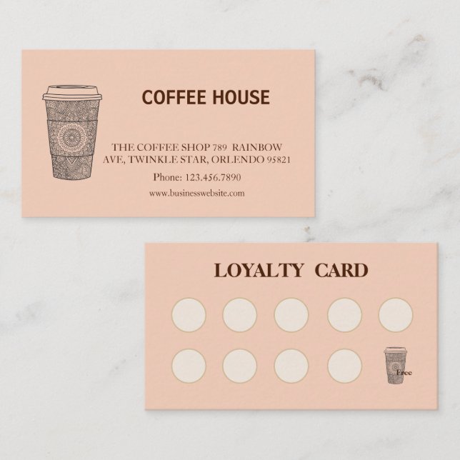 Modern simple coffee Shop Loyalty Card (Front/Back)