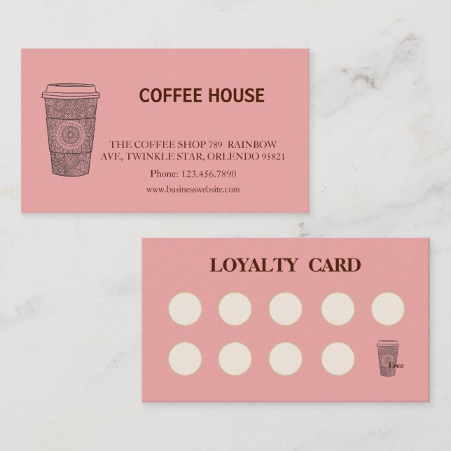 Modern simple coffee Shop Loyalty Card (Front/Back)