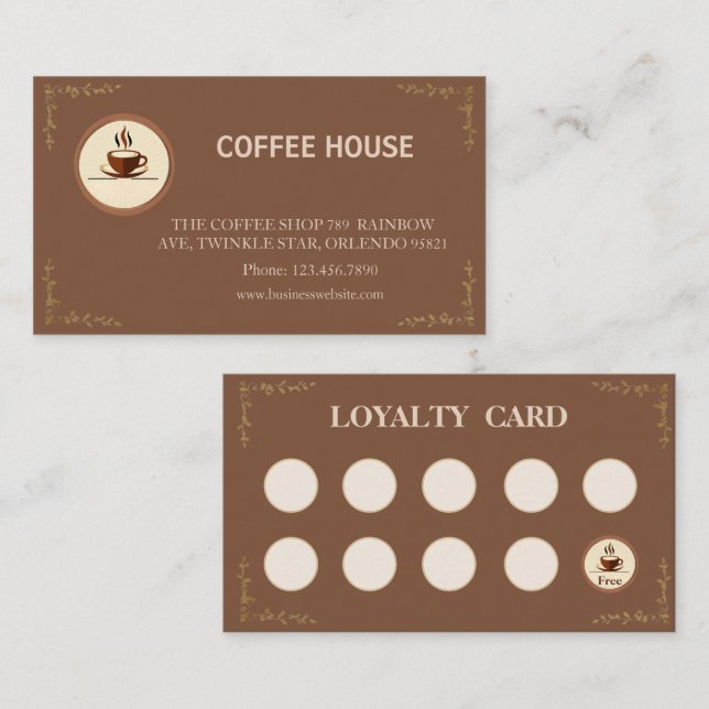 Modern simple coffee Shop Loyalty Card (Front/Back)