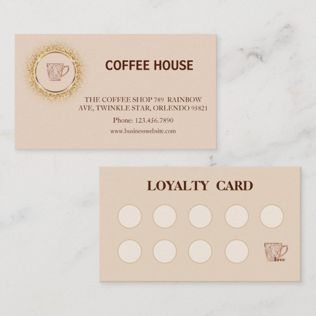 Modern simple coffee Shop Loyalty Card (Front/Back)