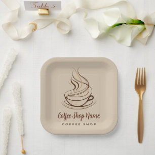 Modern Simple Coffee Shop professional shop Paper Plates
