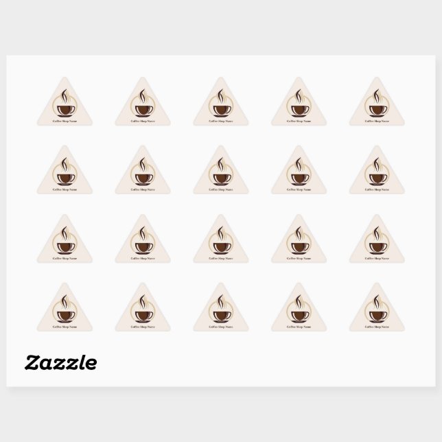 Modern Simple Coffee Shop professional  shop Triangle Sticker (Sheet)
