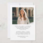 Modern Simple College High School Photo Graduation Invitation (Back)