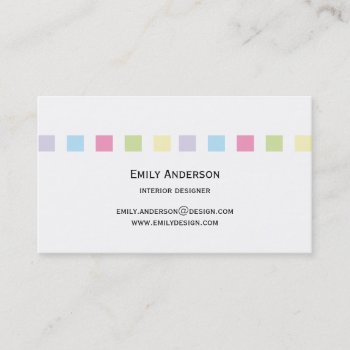 Modern Simple Color Squares Business Card by RossiCards at Zazzle