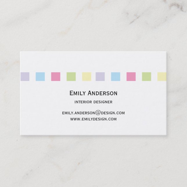 Modern Simple Color Squares Business Card (Front)