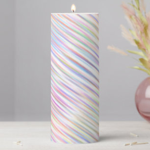 Modern Simple colorful line stripes Pattern  Pillar Candle