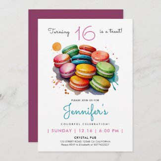 Modern Simple Colorful Sweet Macarons Watercolor