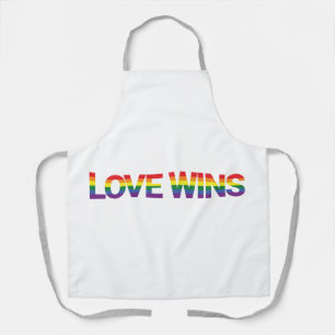 Modern, simple, colorful, vibrant design Love Wins Apron