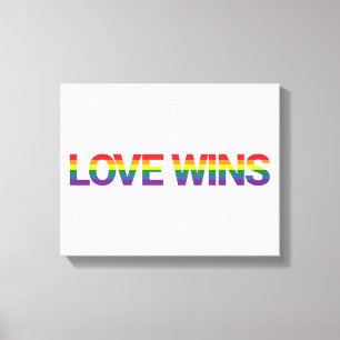 Modern, simple, colorful, vibrant design Love Wins Canvas Print