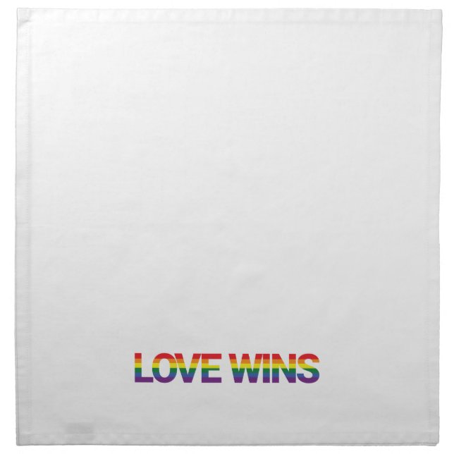 Modern, simple, colorful, vibrant design Love Wins Cloth Napkin (Front)