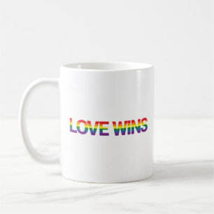 Modern, simple, colorful, vibrant design Love Wins Coffee Mug