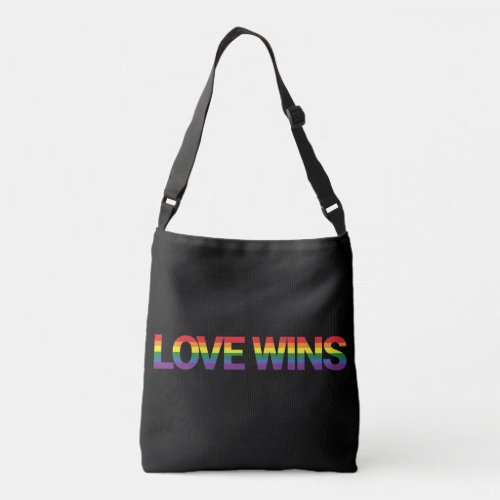 Modern simple colorful vibrant design Love Wins Crossbody Bag