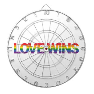 Modern, simple, colorful, vibrant design Love Wins Dart Board