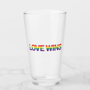 Modern, simple, colorful, vibrant design Love Wins Glass