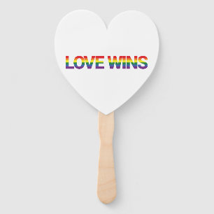 Modern, simple, colorful, vibrant design Love Wins Hand Fan