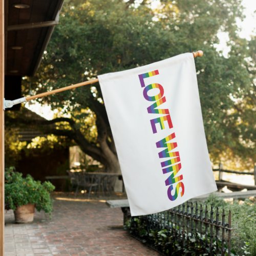 Modern simple colorful vibrant design Love Wins House Flag