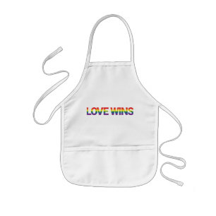 Modern, simple, colorful, vibrant design Love Wins Kids' Apron
