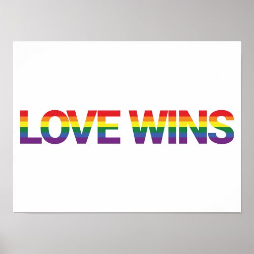 Modern simple colorful vibrant design Love Wins Poster