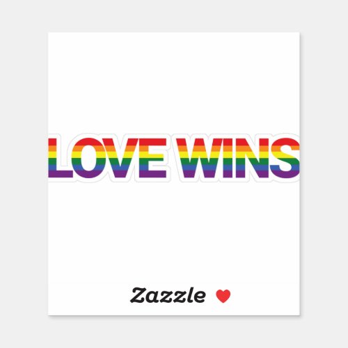 Modern simple colorful vibrant design Love Wins Sticker