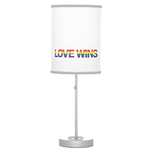 Modern simple colorful vibrant design Love Wins Table Lamp