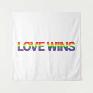 Modern, simple, colorful, vibrant design Love Wins Tapestry