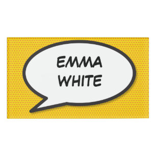 Modern Simple Comic Book Speech Bubble Name Tag