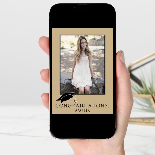 Modern Simple Congratulations Graduation Photo Card (Front Digital)