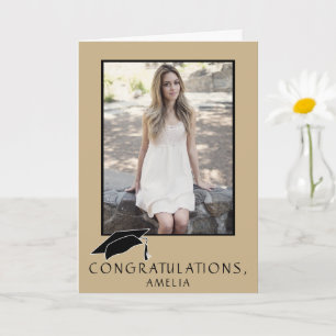 Modern Simple Congratulations Graduation Photo Card