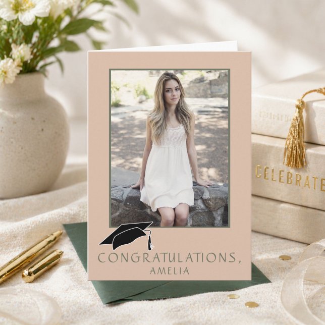 Modern Simple Congratulations Graduation Photo Card (Creator Uploaded)