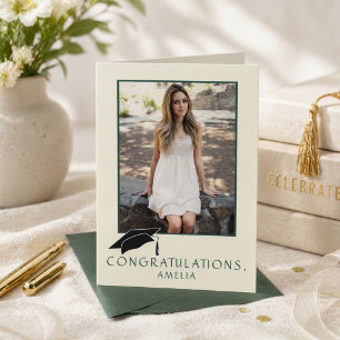 Modern Simple Congratulations Graduation Photo Card
