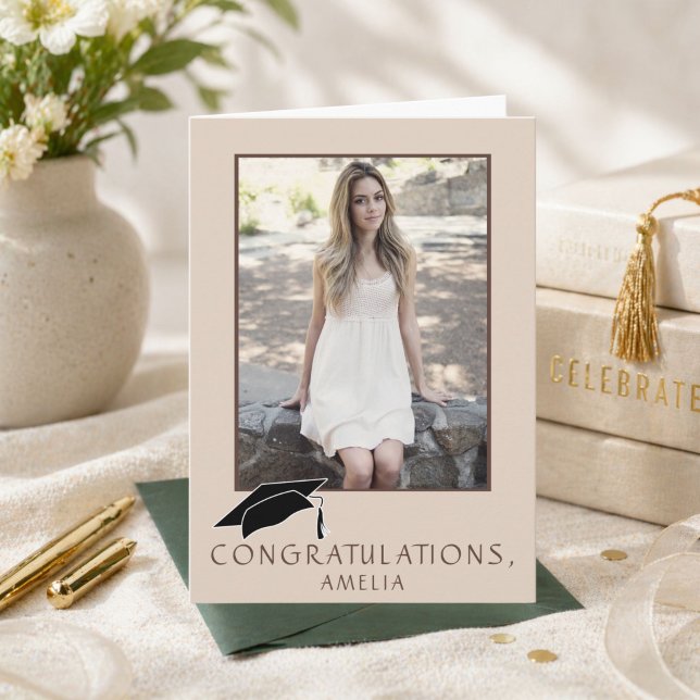 Modern Simple Congratulations Graduation Photo Card (Creator Uploaded)