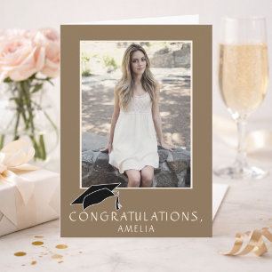 Modern Simple Congratulations Graduation Photo Card